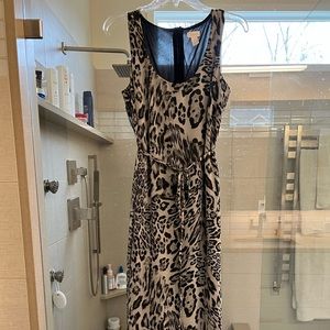 Chico’s maxi dress size “0” / small/ size 6. Animal print black/ white / gray